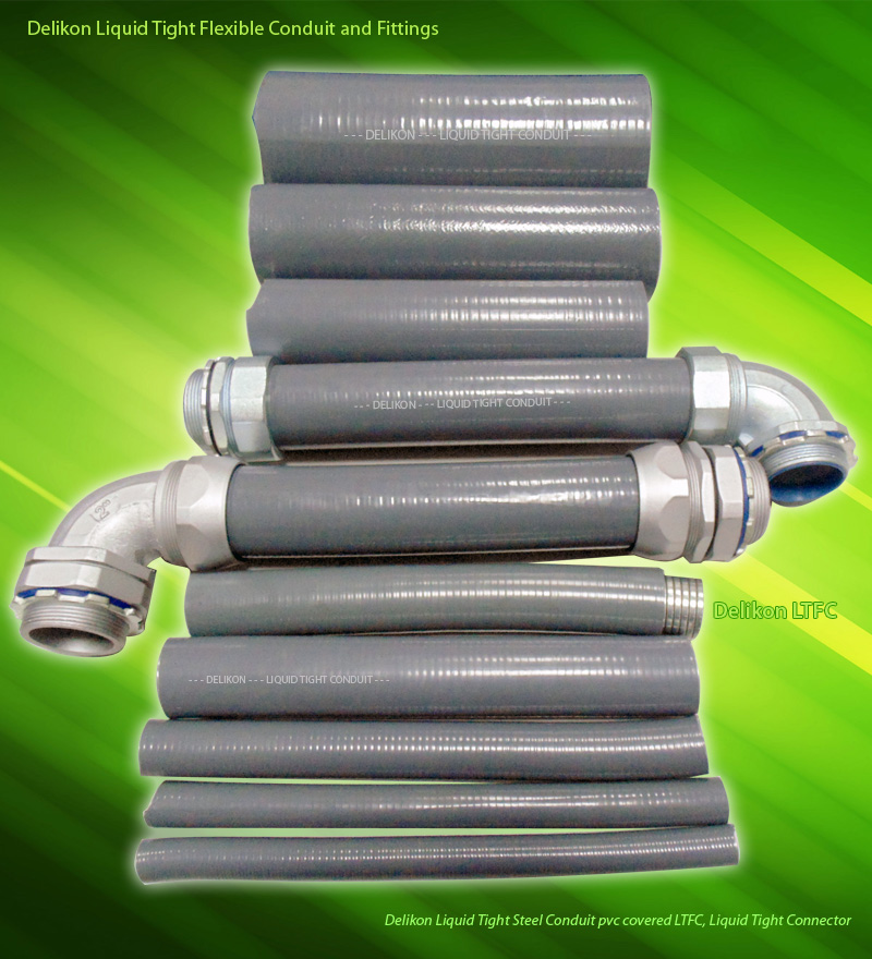 Delikon Liquid Tight Steel Conduit pvc coated LTFC, Liquid Tight Connector