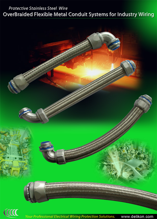 Braided Flexible Electrical steel Conduit Systems For Industry Control Wirings